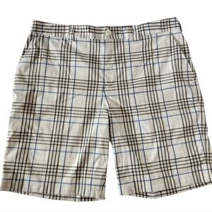 Under Armour White and Blue Brown Plaid Shorts Men Size 40, 10" Inseam
